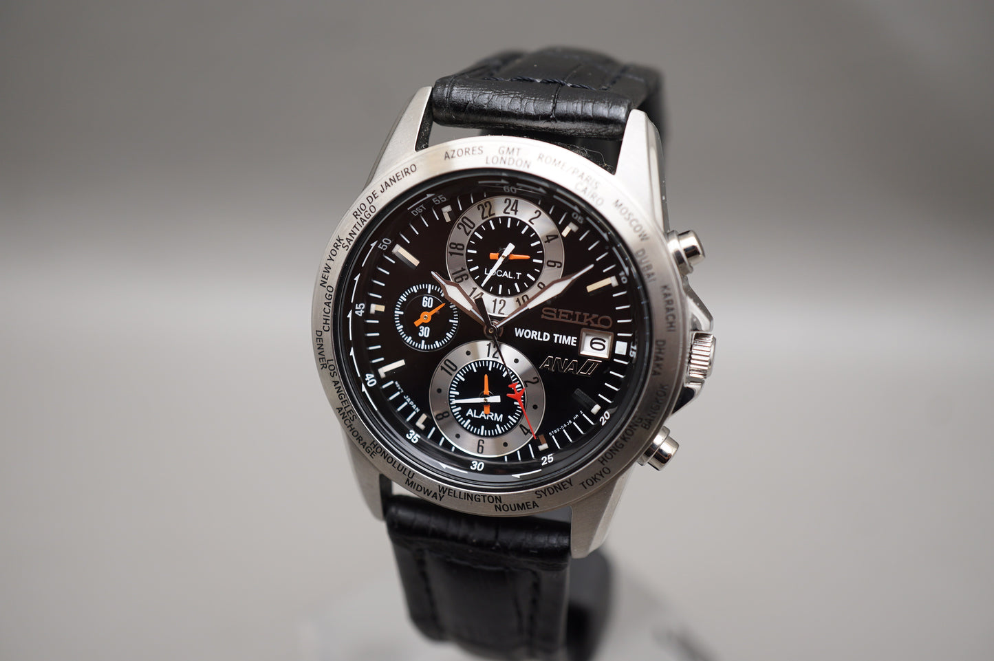 Seiko 5T82-0AH0 World Time ANA Pilots Quartz Limited Edition JDM Watch