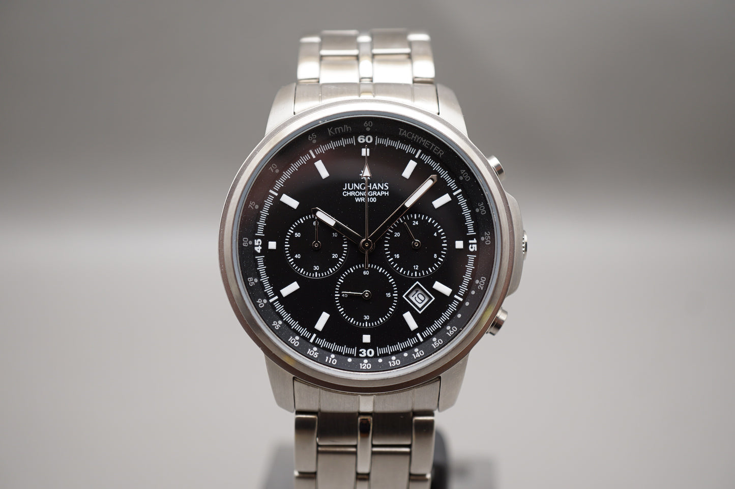 Vintage 2000s Junghans 4006453 Black Dial Sport Chronograph Quartz Watch