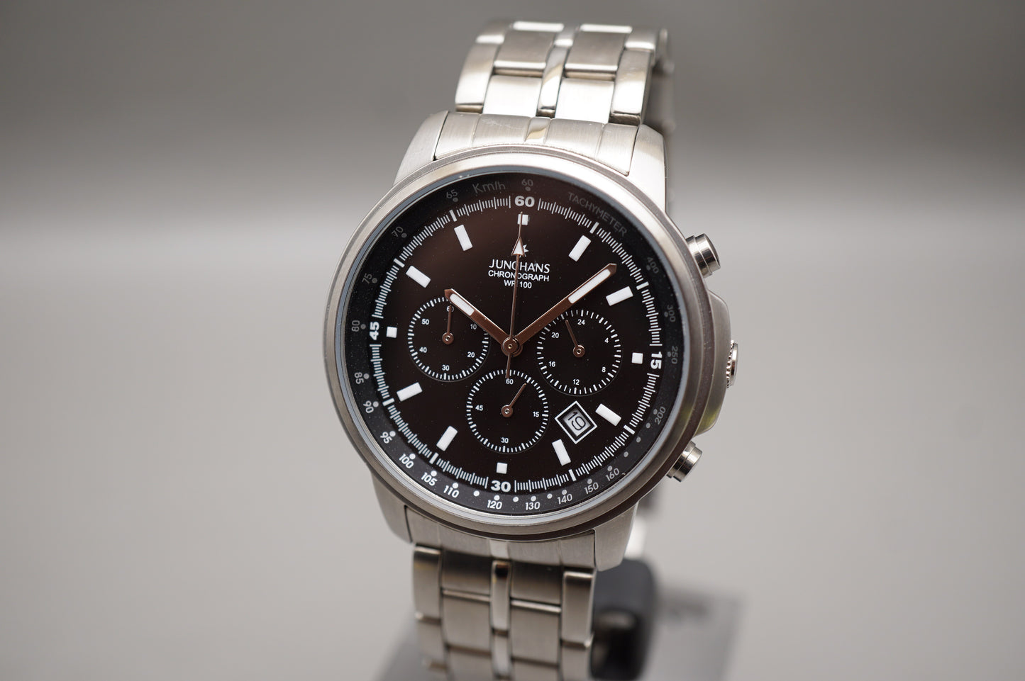 Vintage 2000s Junghans 4006453 Black Dial Sport Chronograph Quartz Watch