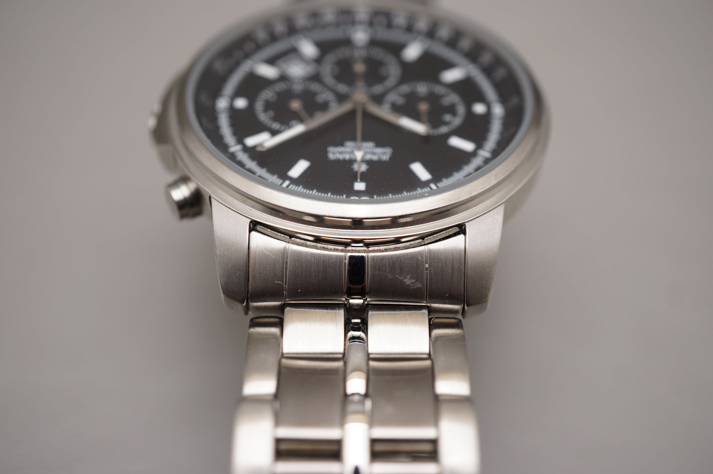 Vintage 2000s Junghans 4006453 Black Dial Sport Chronograph Quartz Watch
