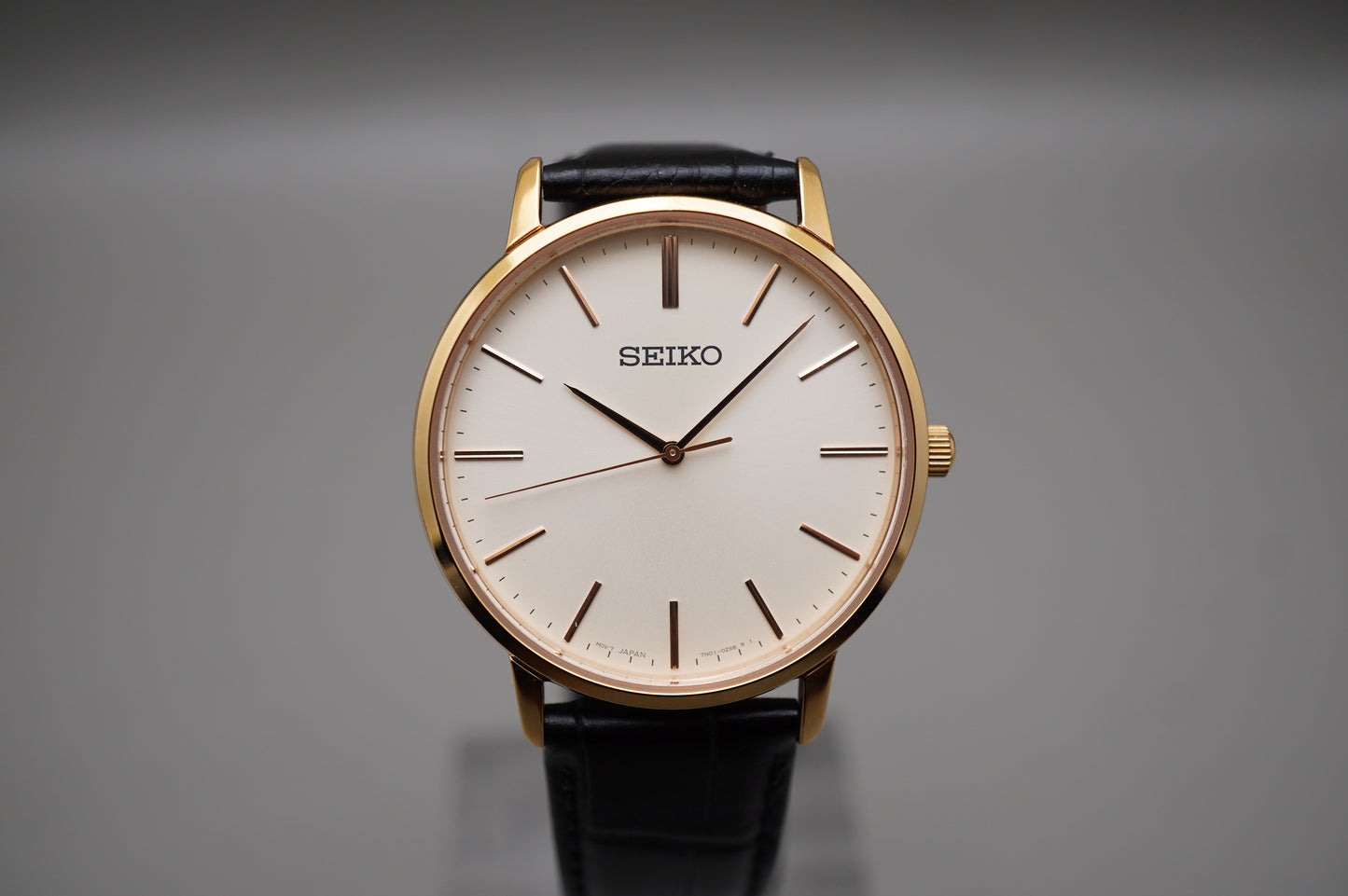 Seiko Selection SCXP076 7N01 Gold Feather Reissue Quartz Watch