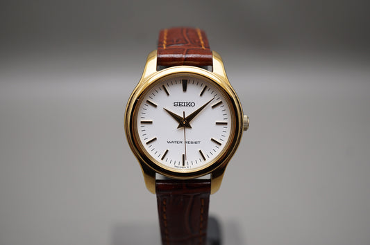 Seiko Selection SSXP002 7N01 Gold Tone White Dial Quartz Ladies Watch
