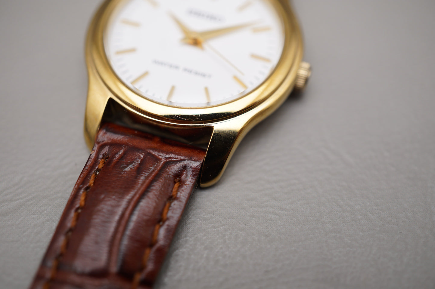 Seiko Selection SSXP002 7N01 Gold Tone White Dial Quartz Ladies Watch