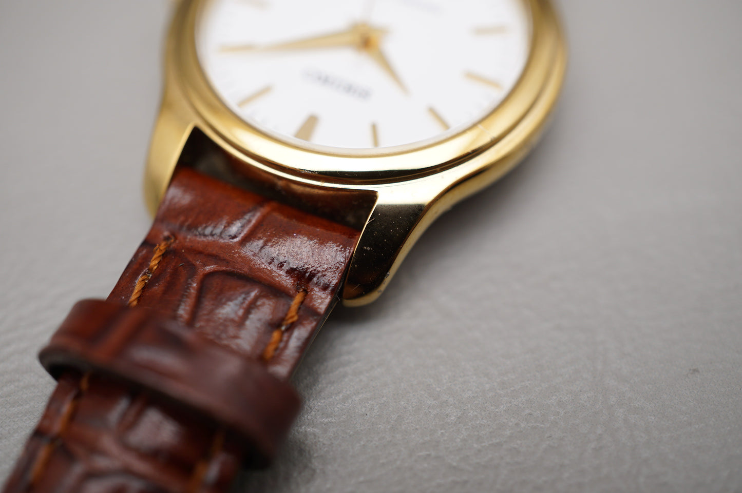 Seiko Selection SSXP002 7N01 Gold Tone White Dial Quartz Ladies Watch