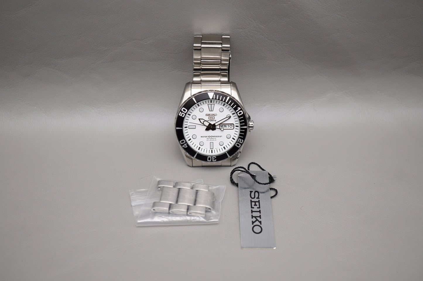 Seiko 5 Sports SNZF11K1 7S36 White Dial Sea Urchin 100M Automatic Watch