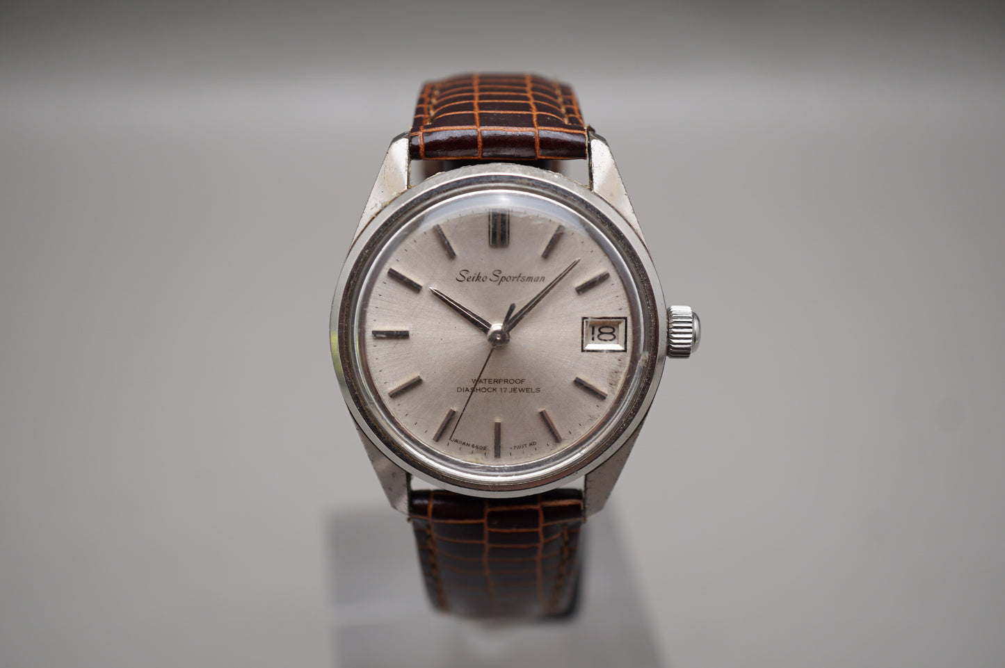 Vintage 1966 Seiko Sportsman 6602-7030 Seahorse Back Handwound Mechanical Watch