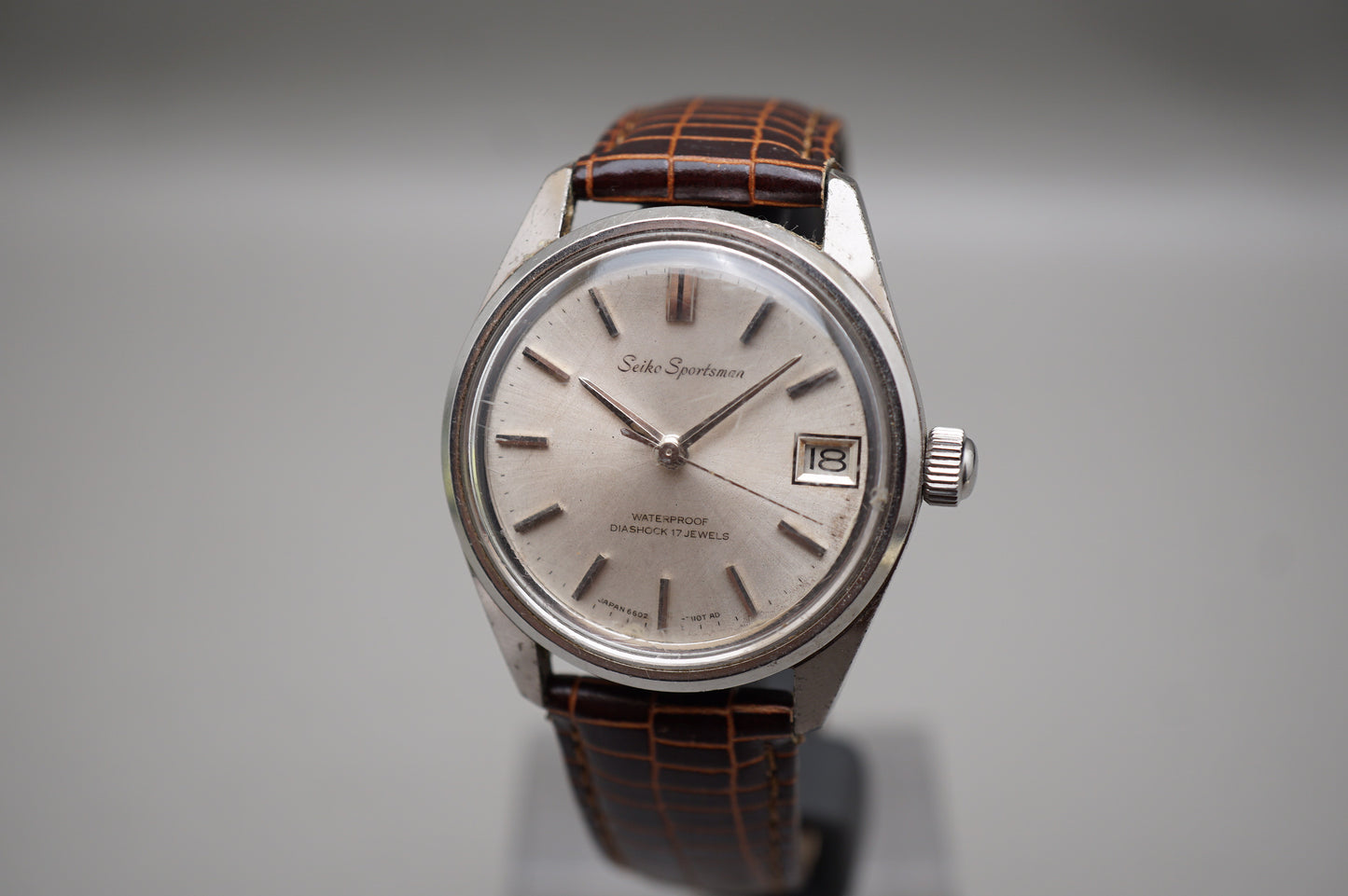 Vintage 1966 Seiko Sportsman 6602-7030 Seahorse Back Handwound Mechanical Watch