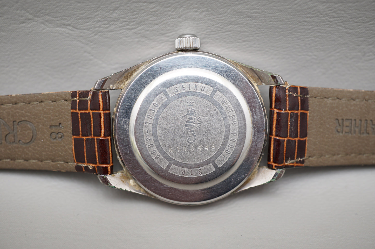 Vintage 1966 Seiko Sportsman 6602-7030 Seahorse Back Handwound Mechanical Watch
