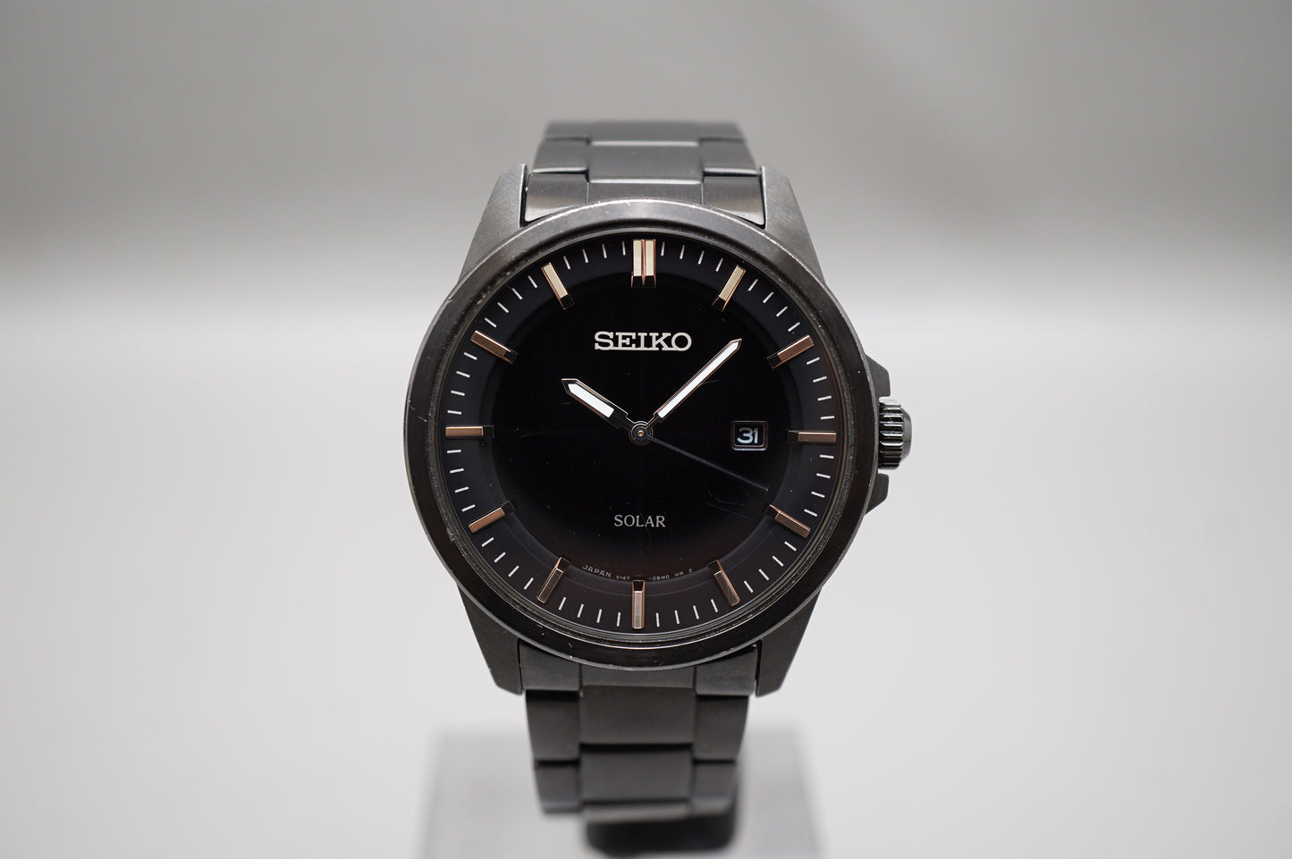 Seiko Spirit SBPN075 V147 Black Tone JDM Solar Quartz Watch