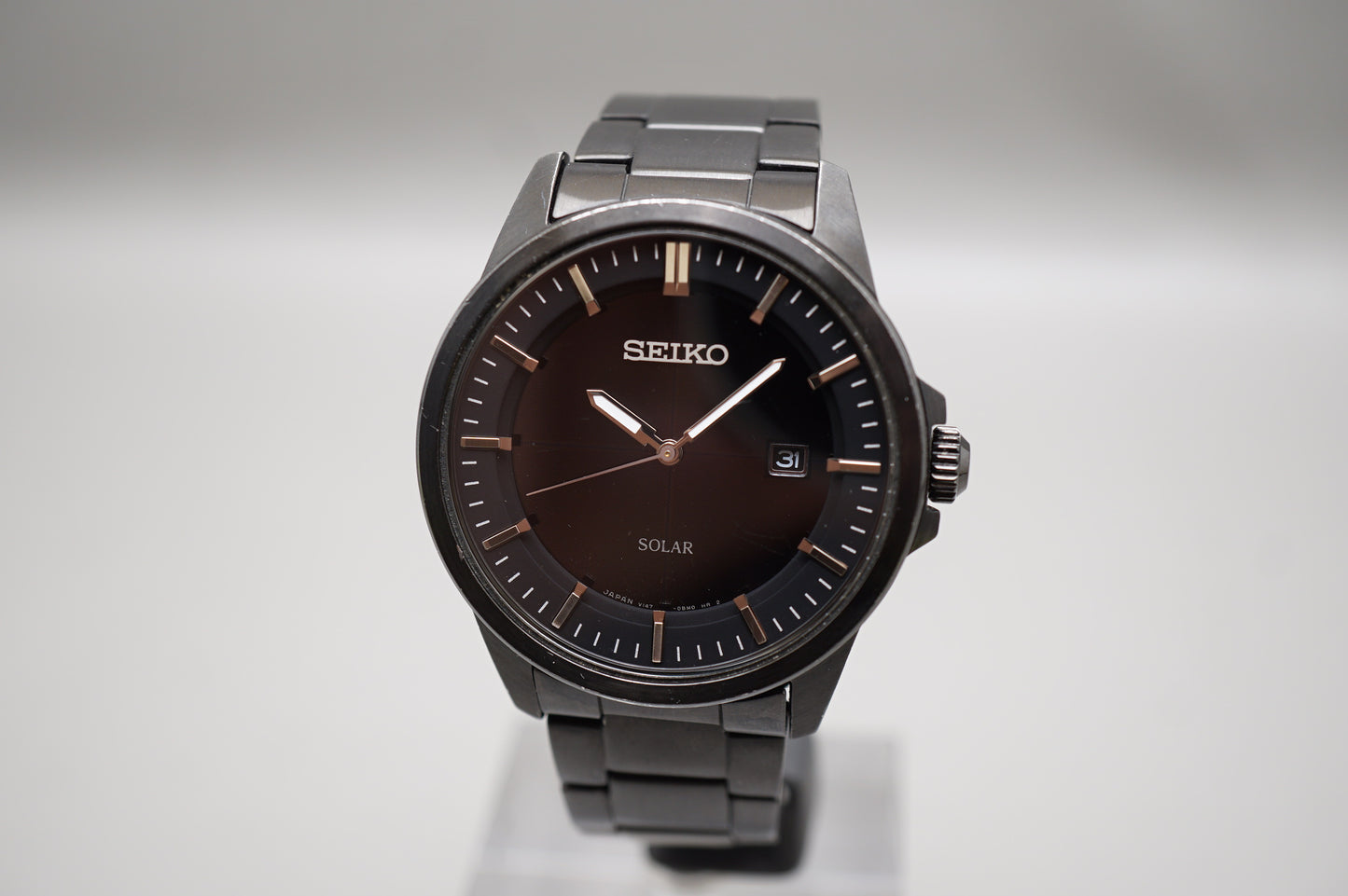Seiko Spirit SBPN075 V147 Black Tone JDM Solar Quartz Watch