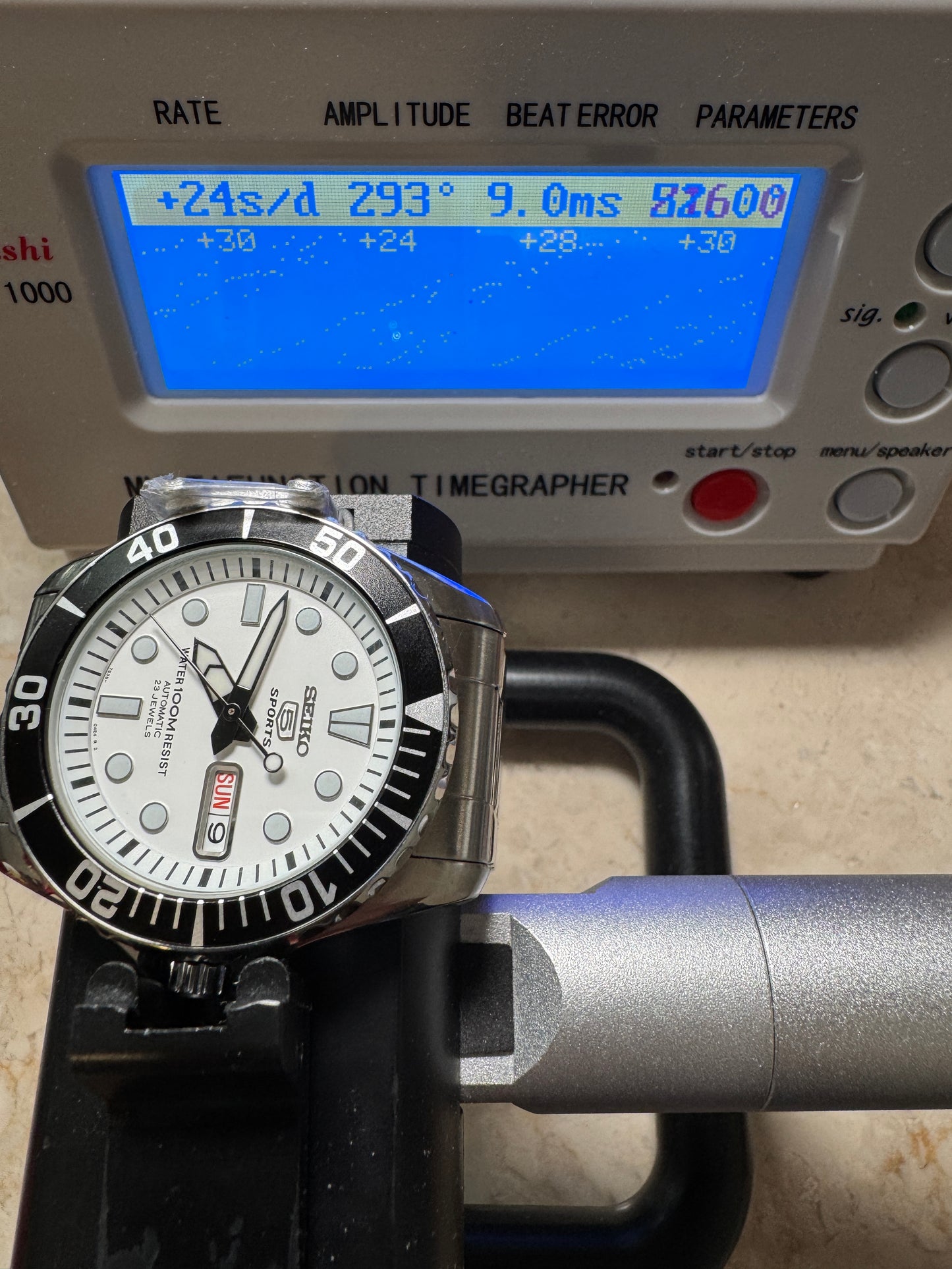 Seiko 5 Sports SNZF11K1 7S36 White Dial Sea Urchin 100M Automatic Watch