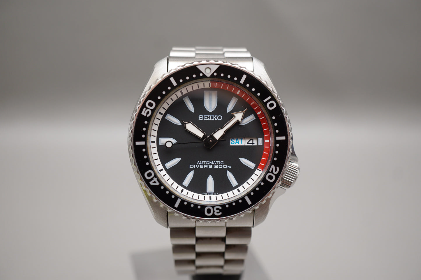Vintage 2005 Seiko SKXA53 7S26 Black Bullet Divers 200M Automatic Watch READ