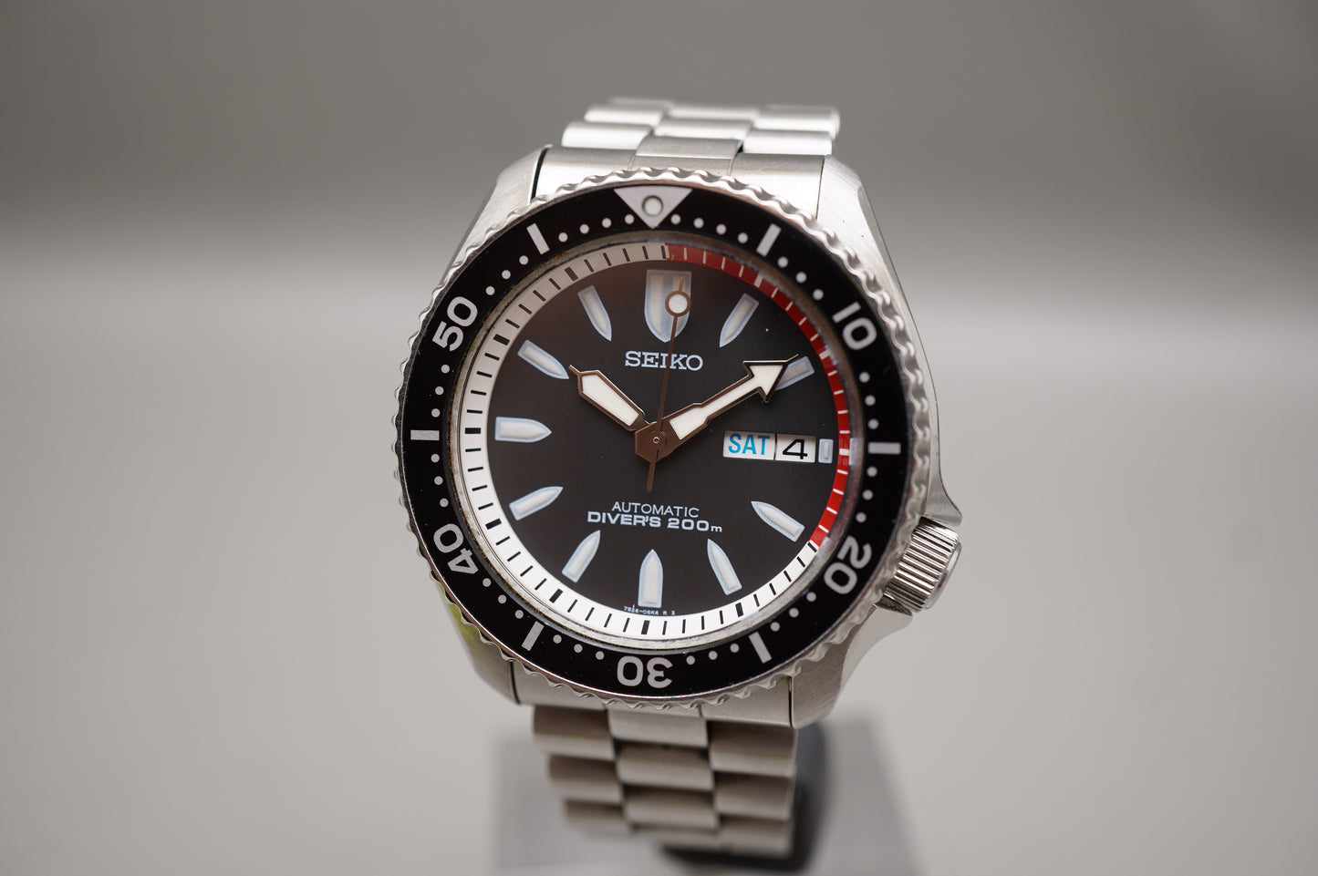 Vintage 2005 Seiko SKXA53 7S26 Black Bullet Divers 200M Automatic Watch READ