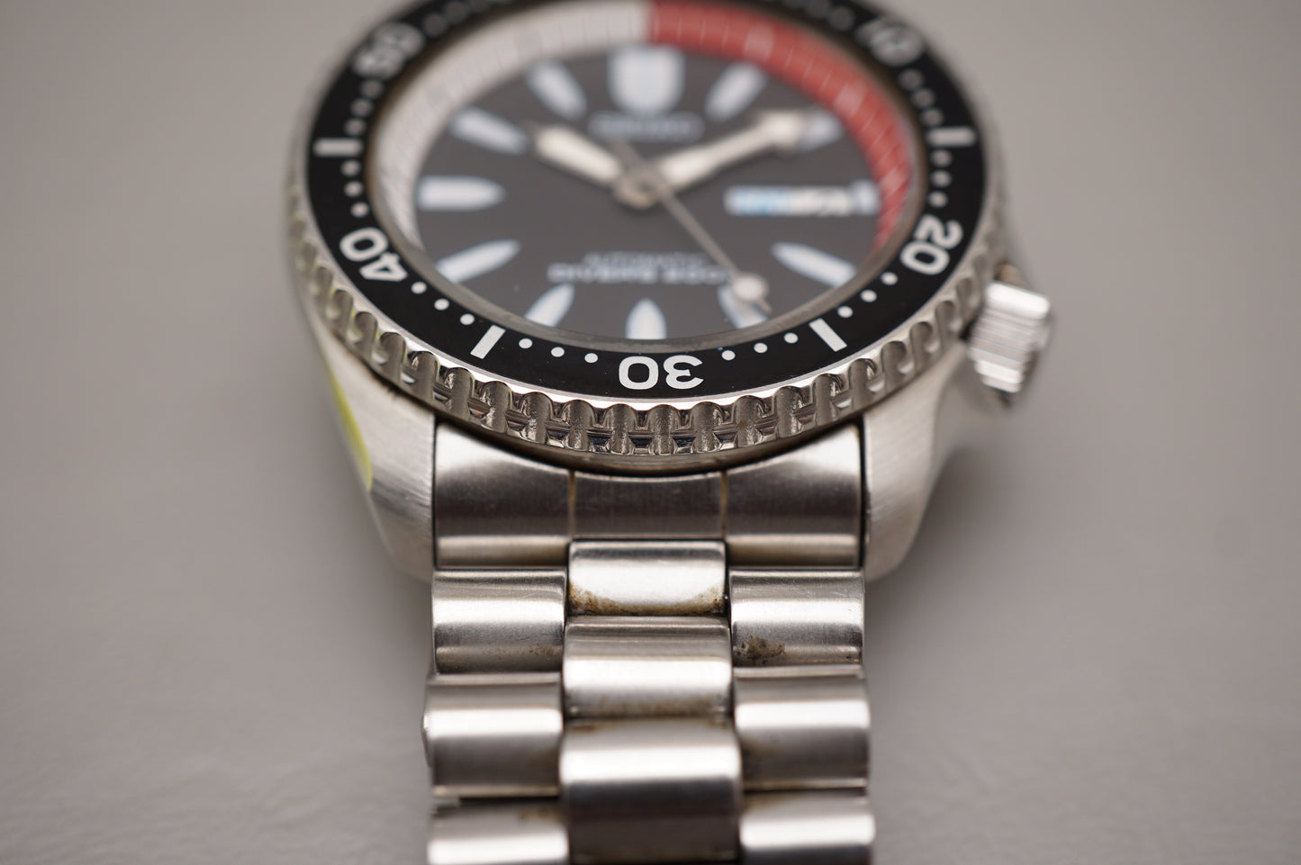 Vintage 2005 Seiko SKXA53 7S26 Black Bullet Divers 200M Automatic Watch READ