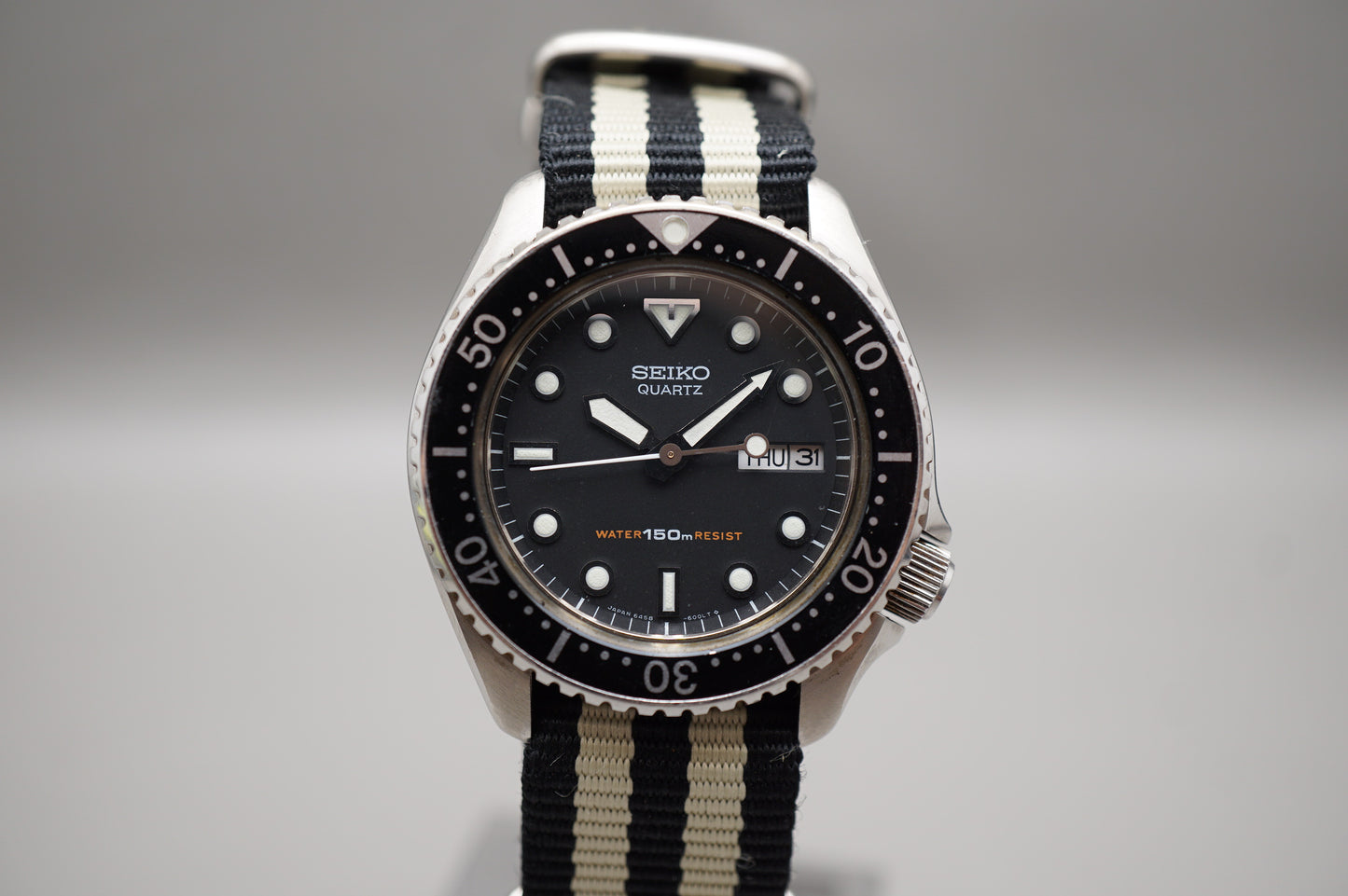 Vintage April 1982 Seiko 6458-6000 Spyq018 150M Water Resist 37Mm Quartz Watch