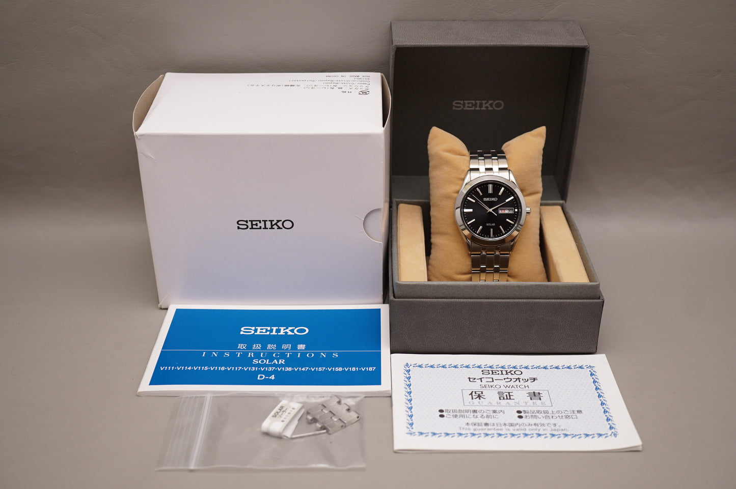 Seiko Selection SBPX083 V158 Black Dial Solar Quartz JDM Watch