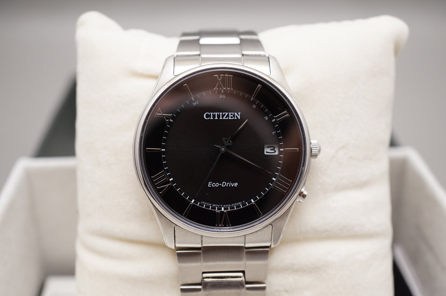 Citizen Eco-Drive AS1060-54E Black Roman Dial JDM Radio Wave Solar Quartz Watch