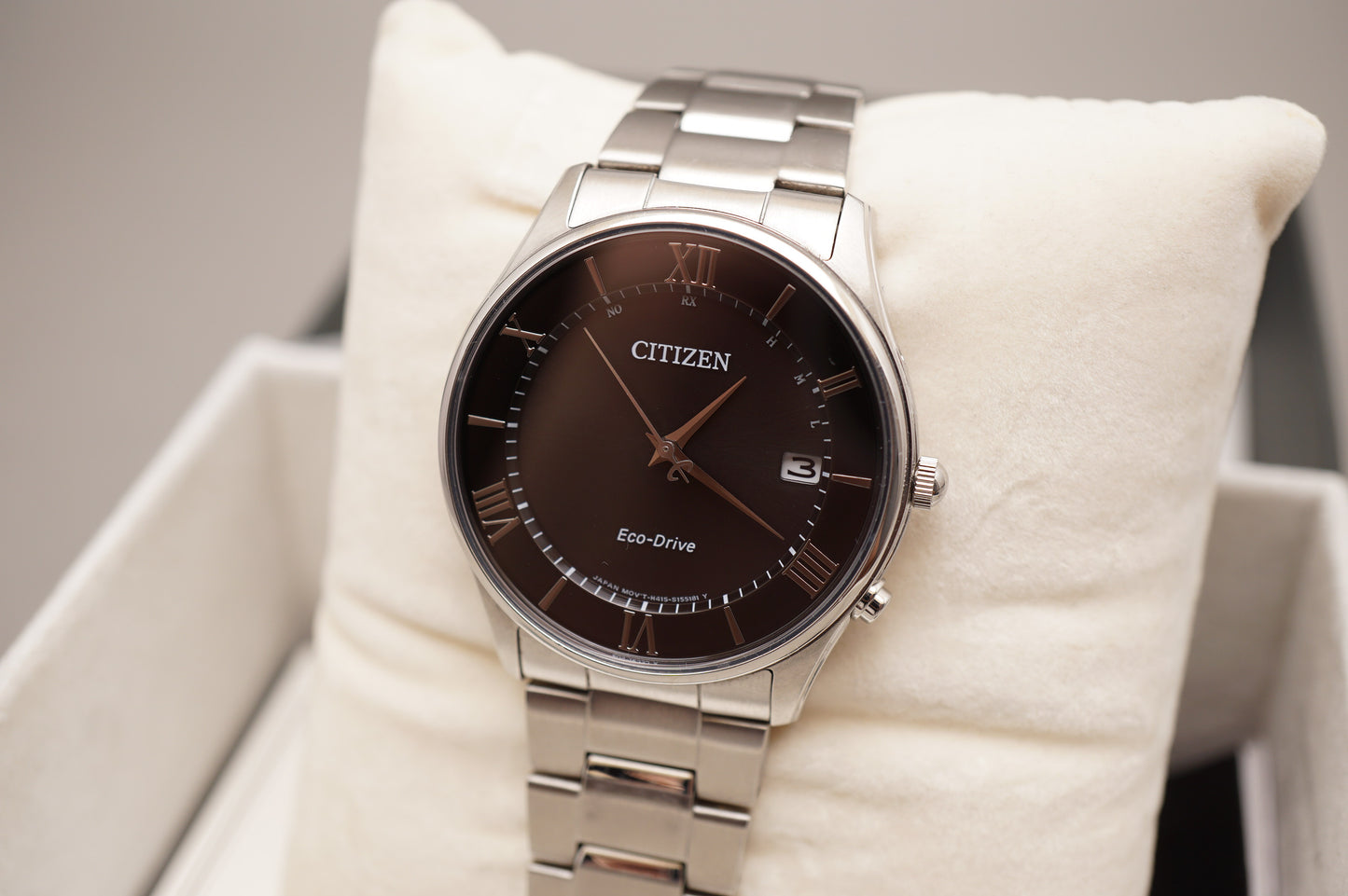 Citizen Eco-Drive AS1060-54E Black Roman Dial JDM Radio Wave Solar Quartz Watch