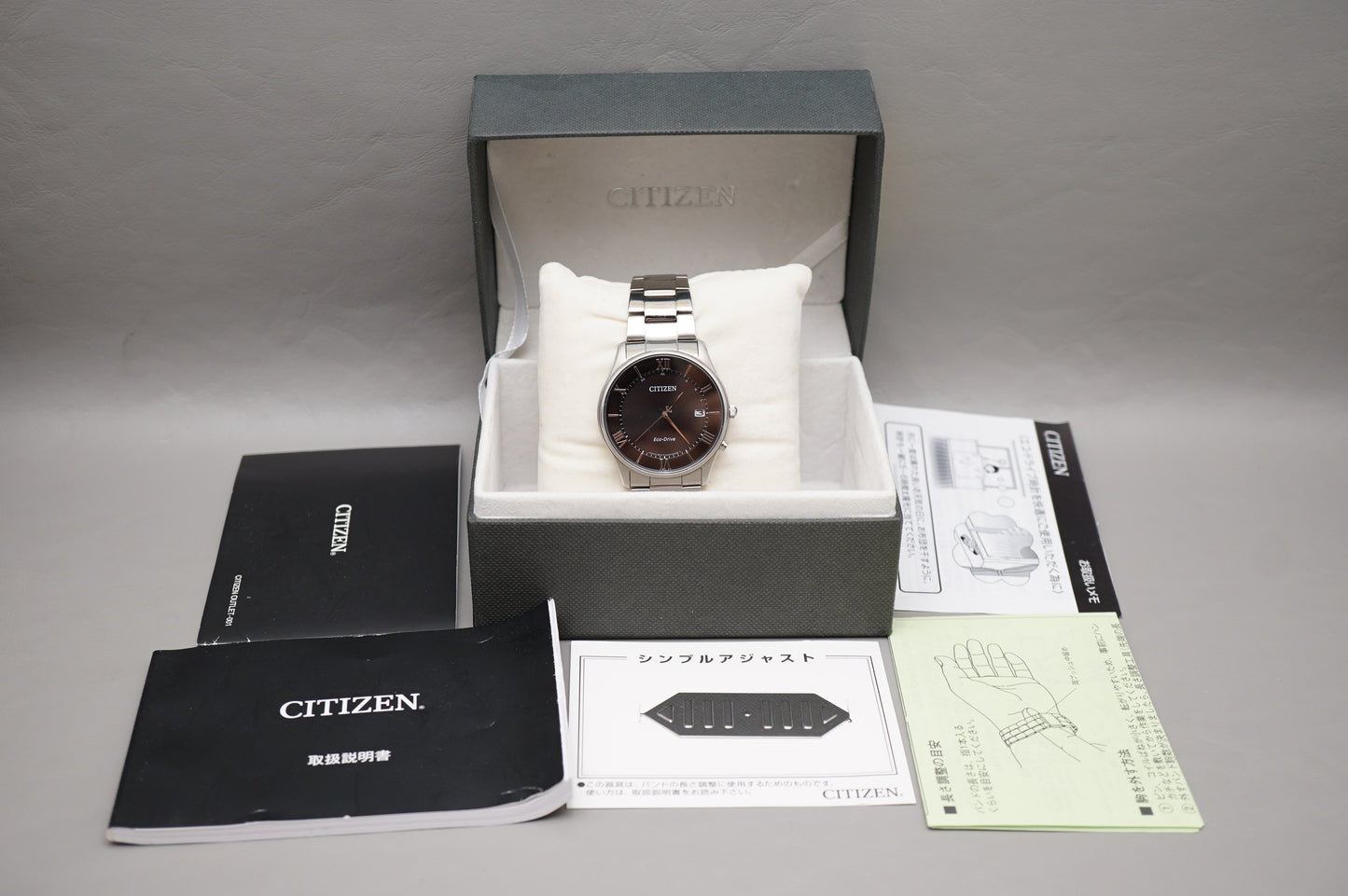 Citizen Eco-Drive AS1060-54E Black Roman Dial JDM Radio Wave Solar Quartz Watch