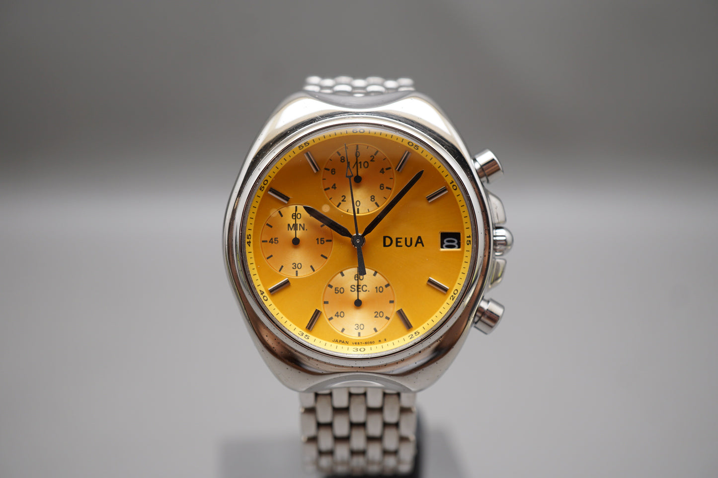 Vintage Seiko Alba DEUA V657-6040 Orange Dial Quartz Chronograph Watch