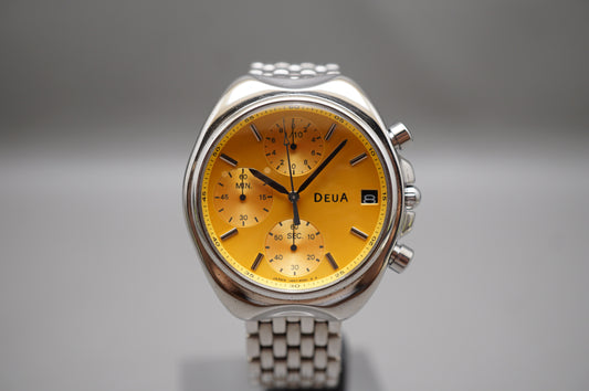 Vintage Seiko Alba DEUA V657-6040 Orange Dial Quartz Chronograph Watch