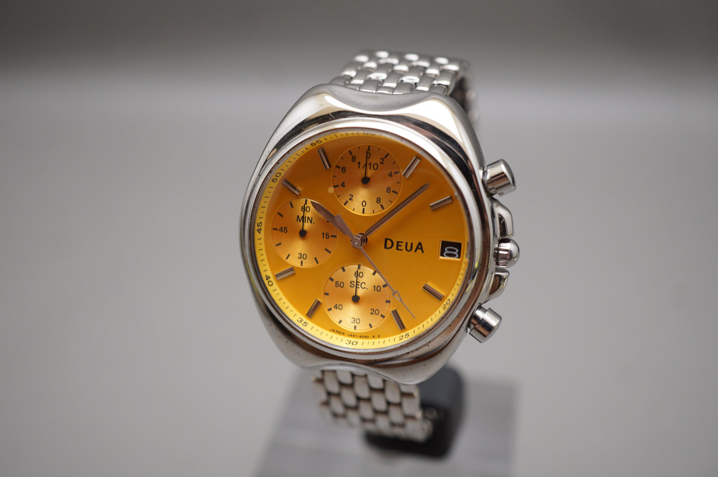 Vintage Seiko Alba DEUA V657-6040 Orange Dial Quartz Chronograph Watch