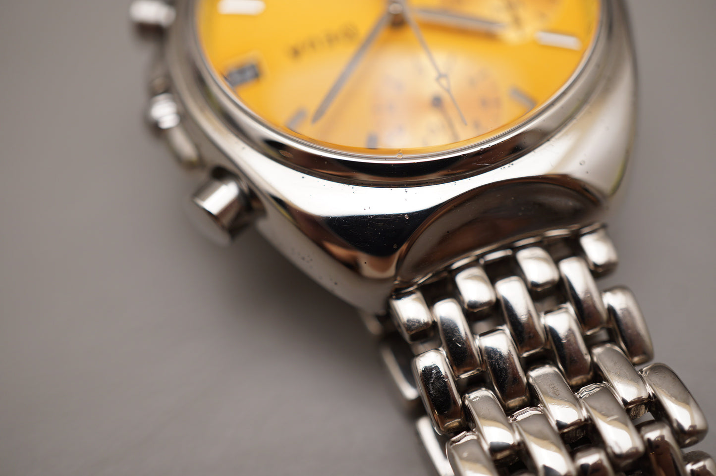 Vintage Seiko Alba DEUA V657-6040 Orange Dial Quartz Chronograph Watch