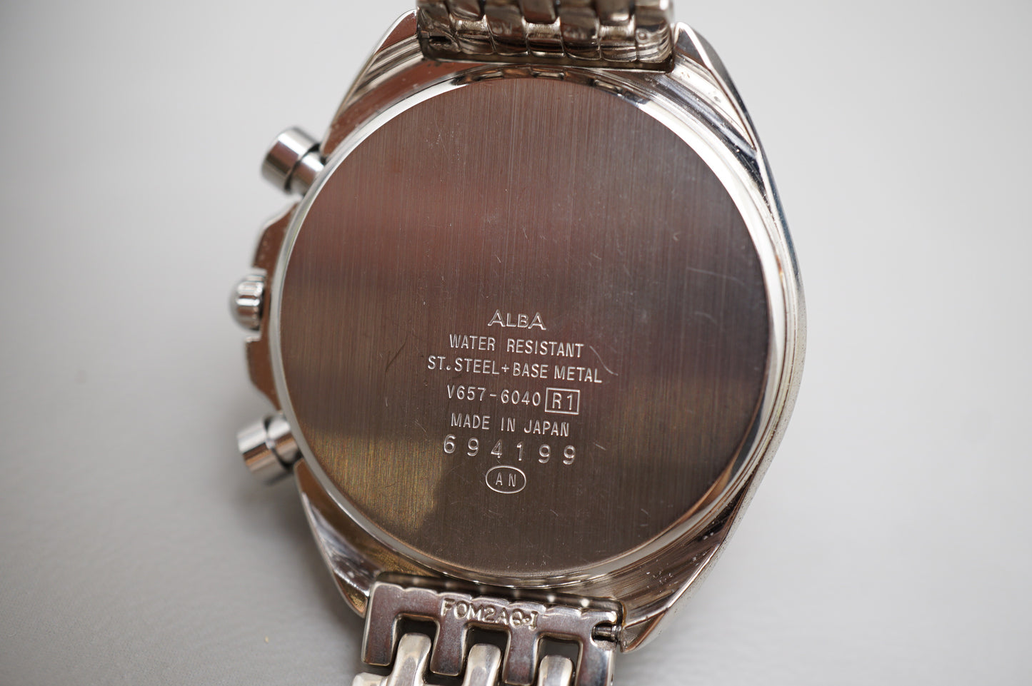 Vintage Seiko Alba DEUA V657-6040 Orange Dial Quartz Chronograph Watch