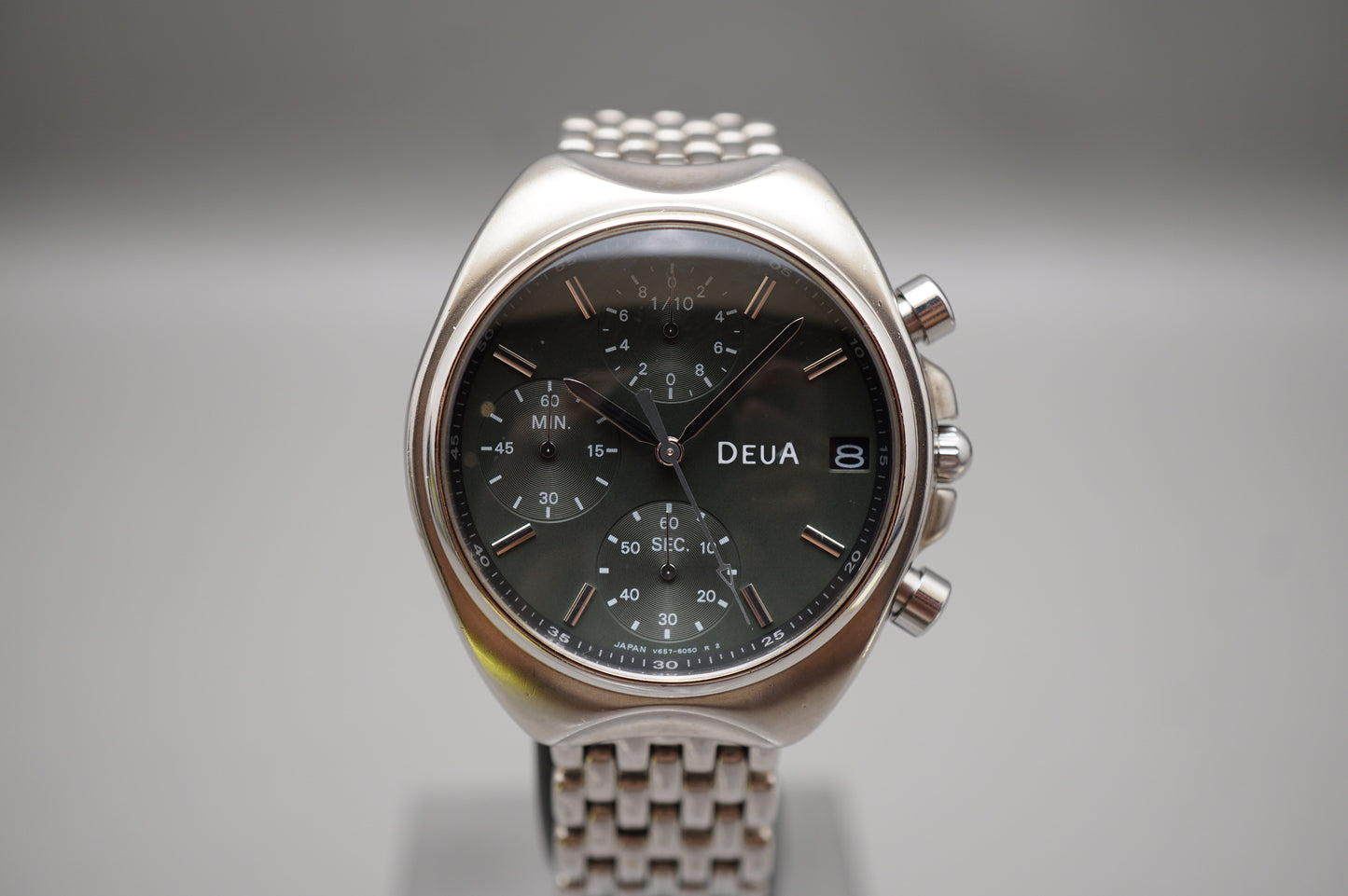 Vintage Seiko Alba DEUA V657-6040 Dark Green Dial Quartz Chronograph Watch