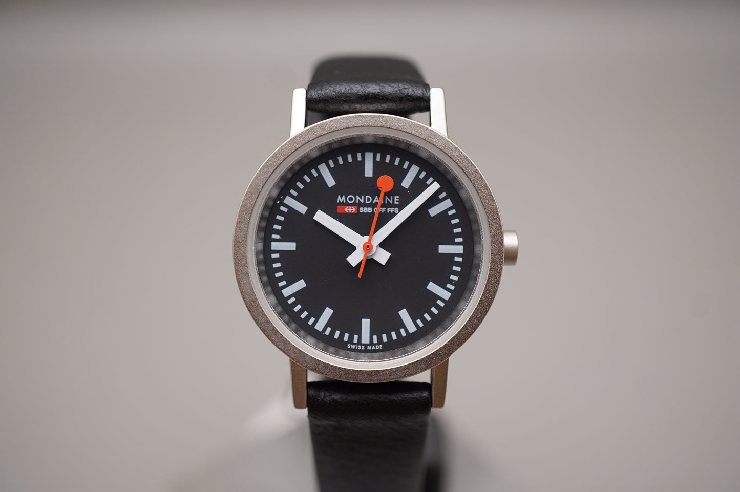 Unworn Mondaine 26MM Black Dial Ladies Eco Quartz Swiss Railways Watch