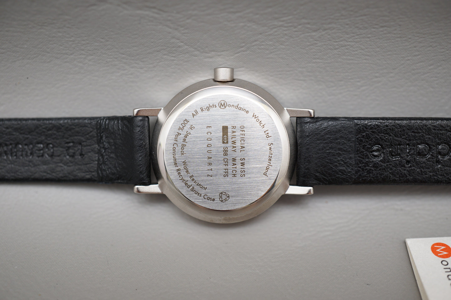 Unworn Mondaine 26MM Black Dial Ladies Eco Quartz Swiss Railways Watch