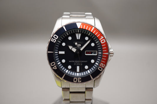 Seiko 5 Sports SNZF15J1 7S36 Pepsi Sea Urchin 100M Automatic Watch