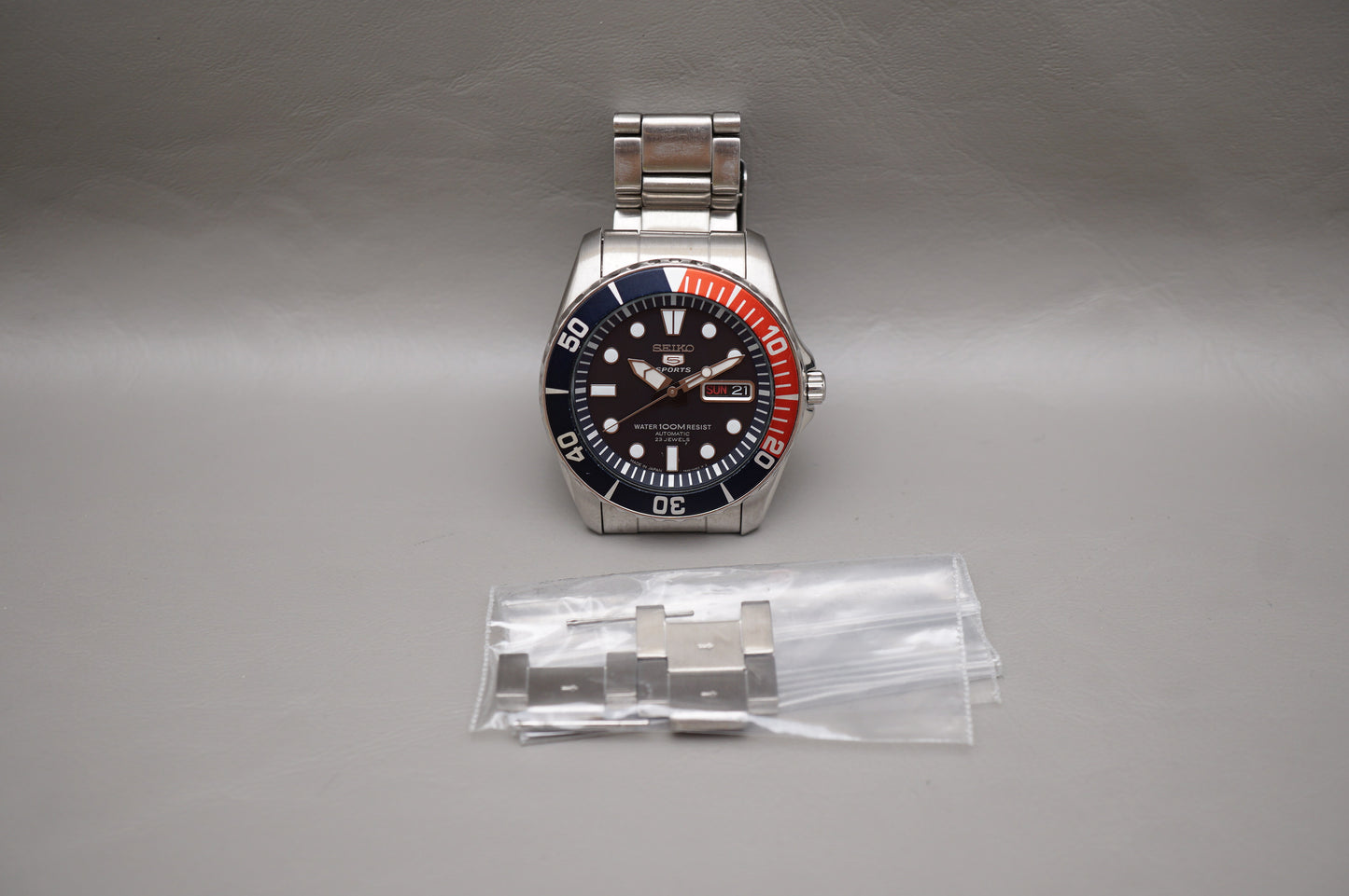 Seiko 5 Sports SNZF15J1 7S36 Pepsi Sea Urchin 100M Automatic Watch
