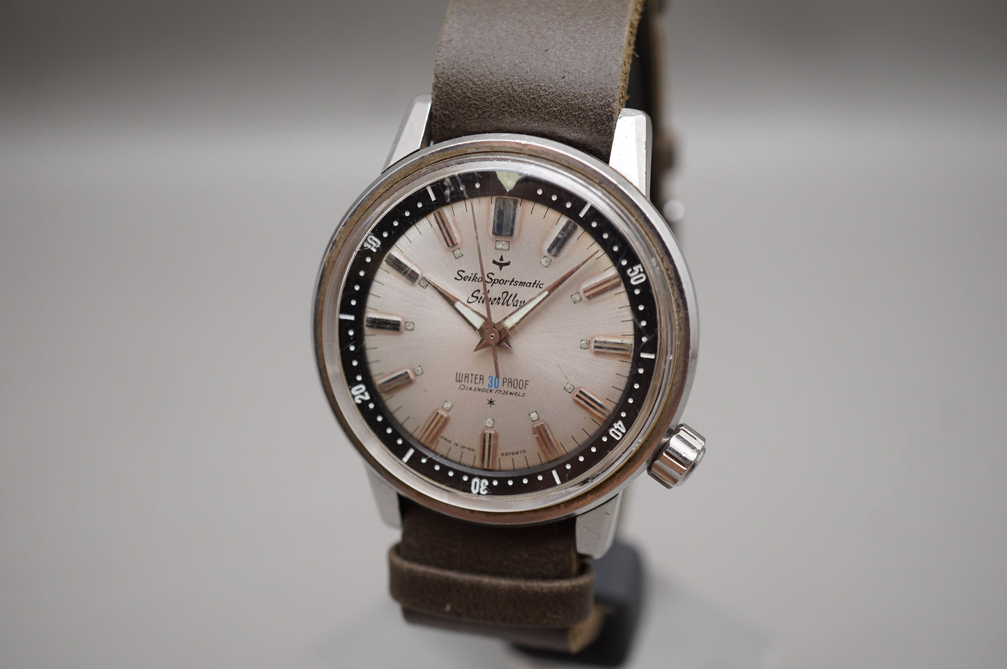 Vintage 1965 Seiko Sportsmatic 6601-7991 Silverwave Automatic Watch