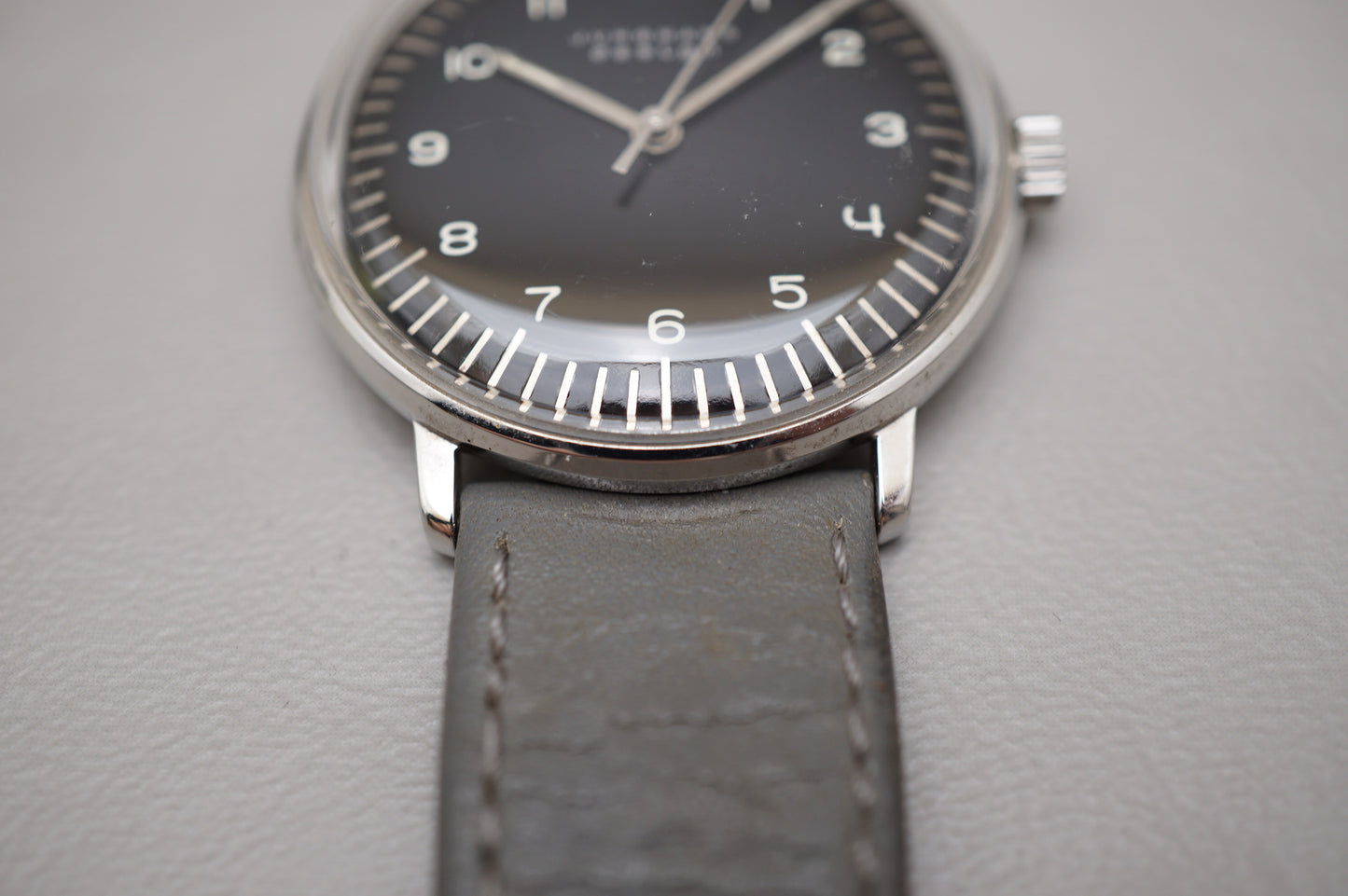Junghans 027/3702 Max Bill 34mm Black Dial Acrylic Handwound Mechanical Watch
