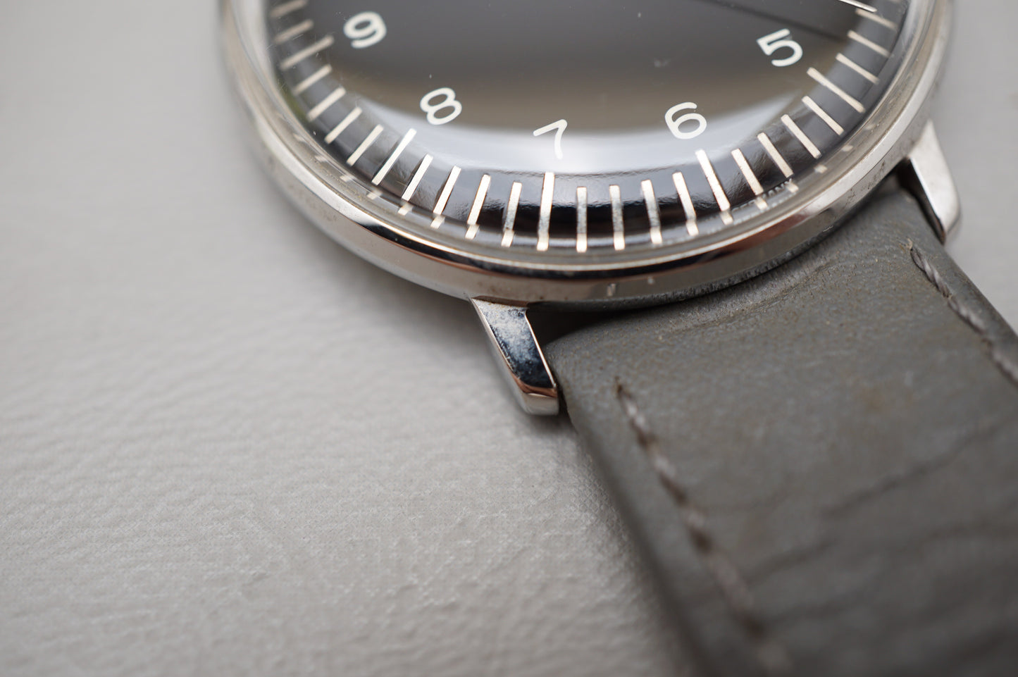 Junghans 027/3702 Max Bill 34mm Black Dial Acrylic Handwound Mechanical Watch