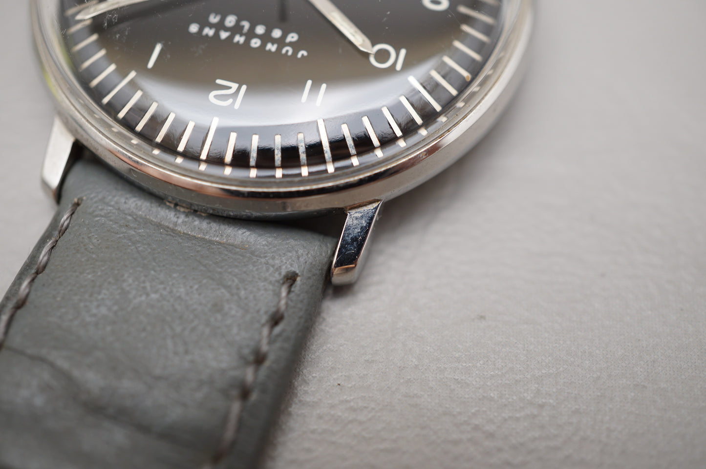 Junghans 027/3702 Max Bill 34mm Black Dial Acrylic Handwound Mechanical Watch