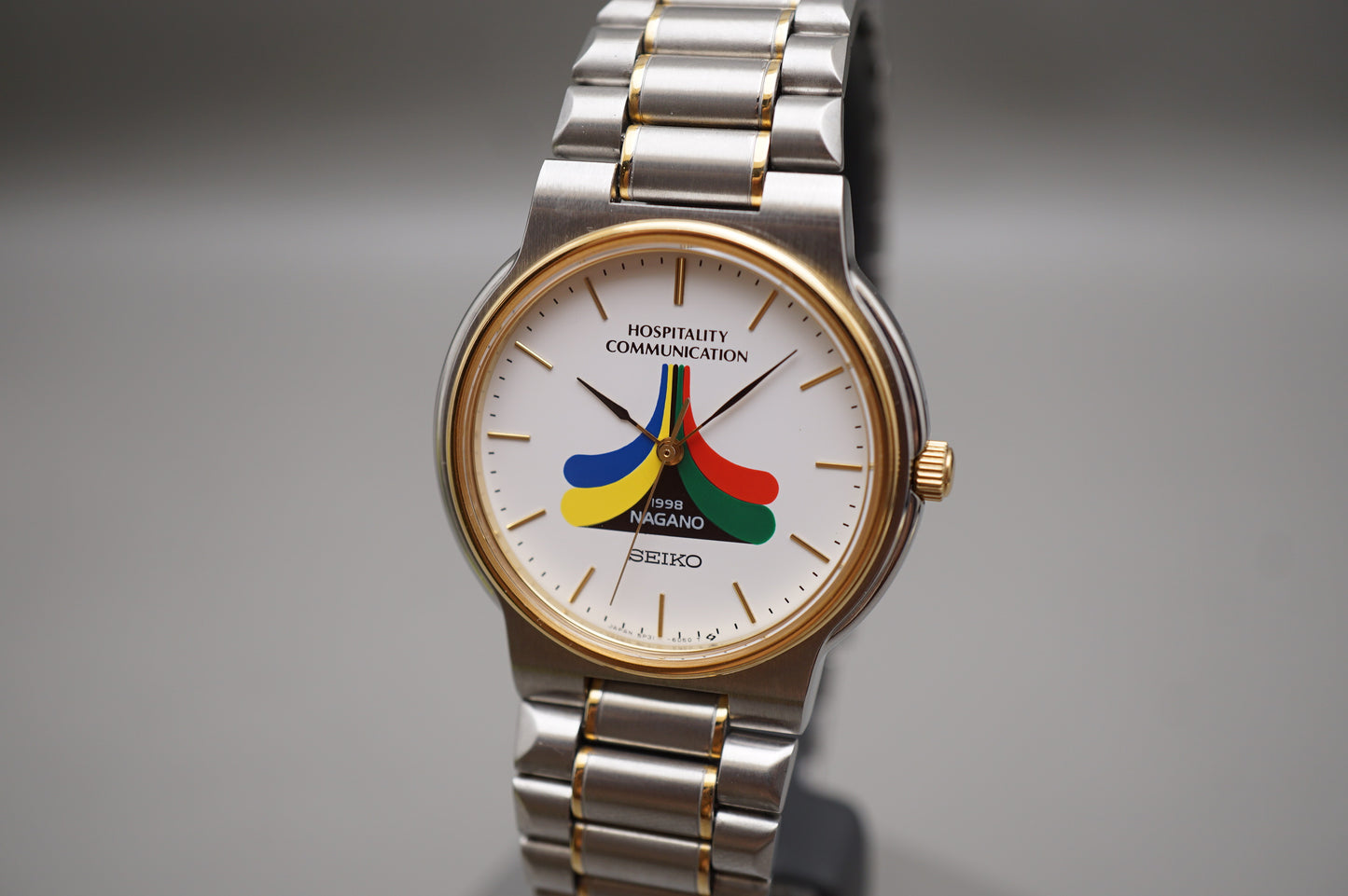 Vintage 1998 Seiko 5P31-6A50 Nagano Olympics Hospitality Two Tone Quartz Watch
