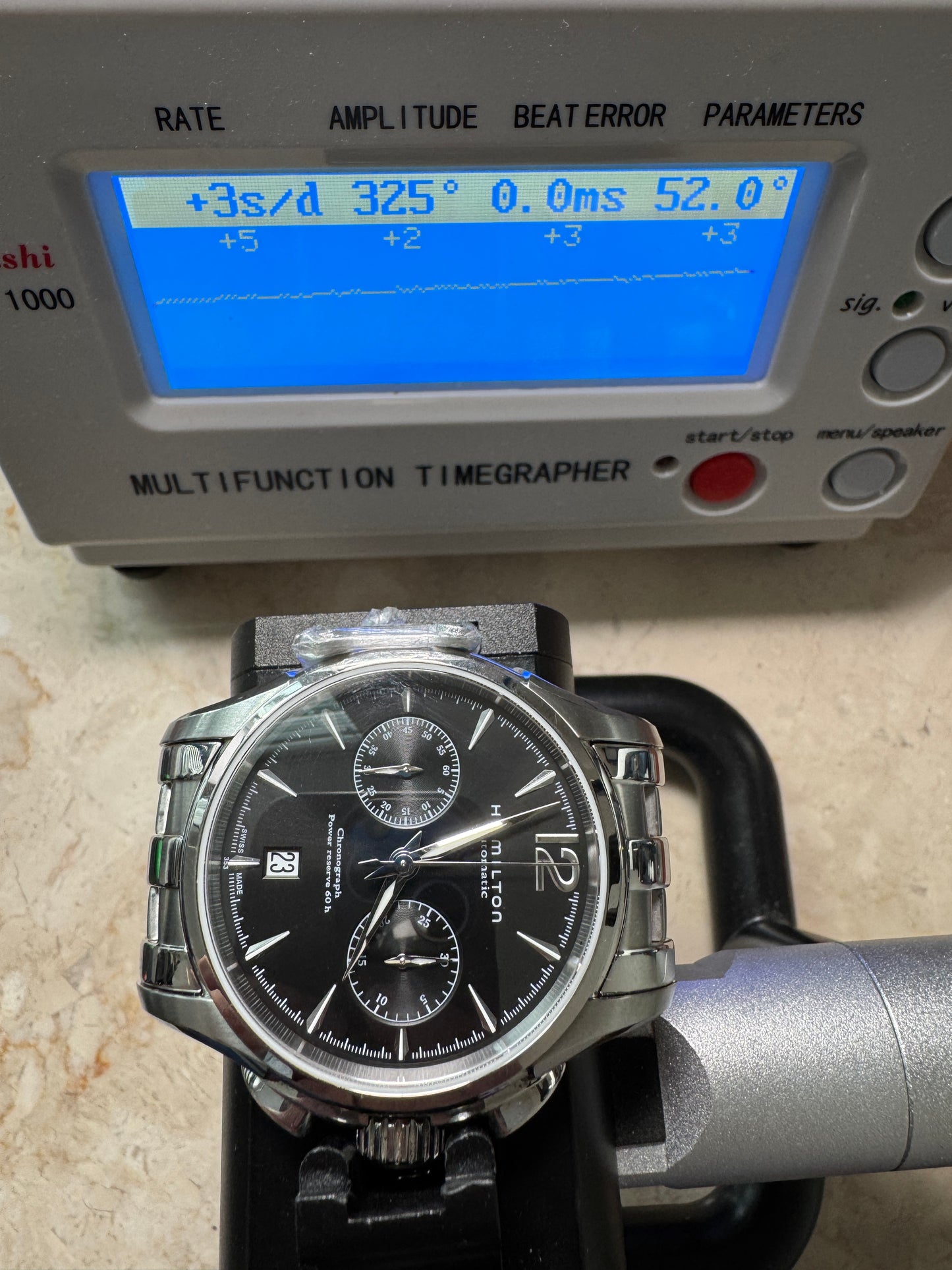 Hamilton Jazzmaster H32606735 Black Dial Automatic Chronograph Watch Swiss