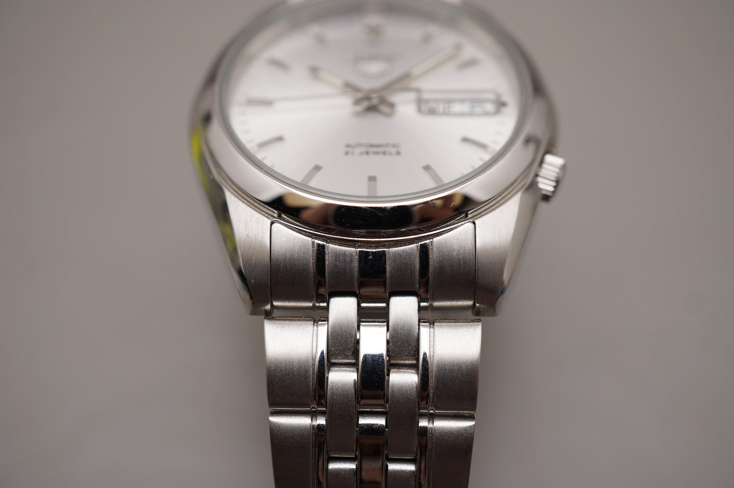 Seiko 5 SNK355K1 7S26 Silver 5 Motif Dial Automatic Watch