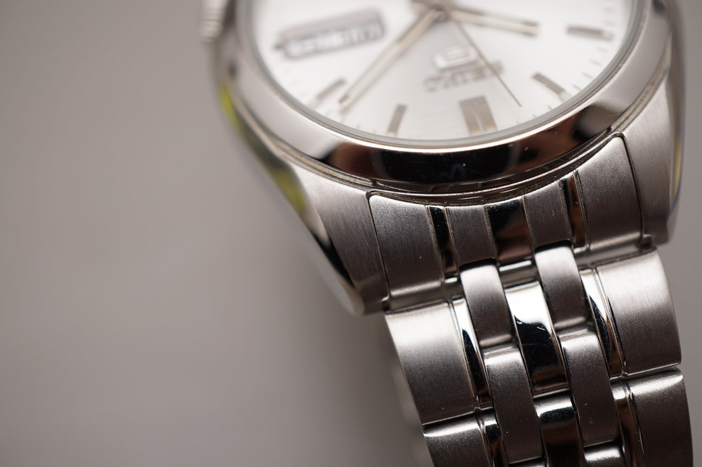 Seiko 5 SNK355K1 7S26 Silver 5 Motif Dial Automatic Watch