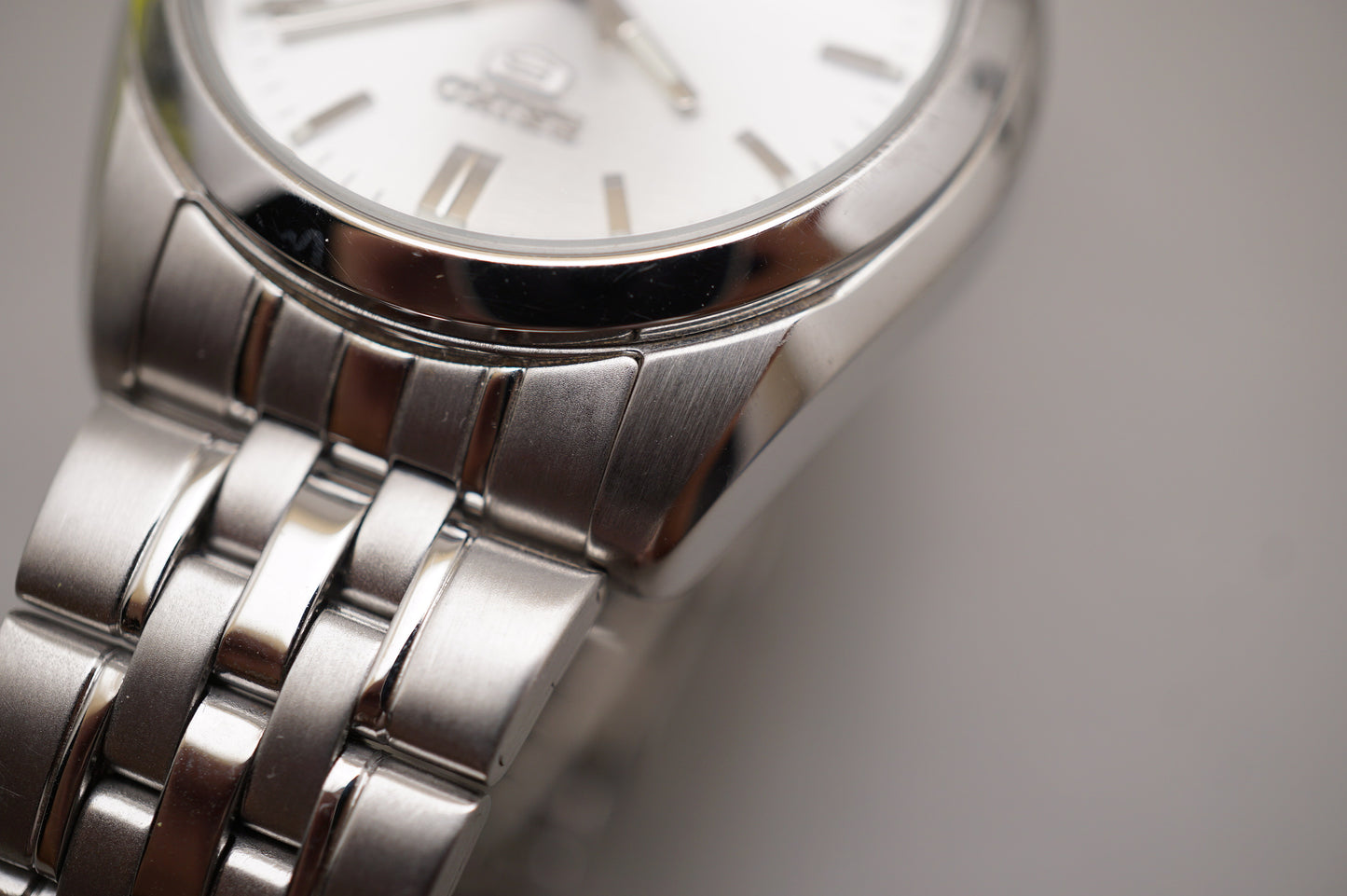 Seiko 5 SNK355K1 7S26 Silver 5 Motif Dial Automatic Watch