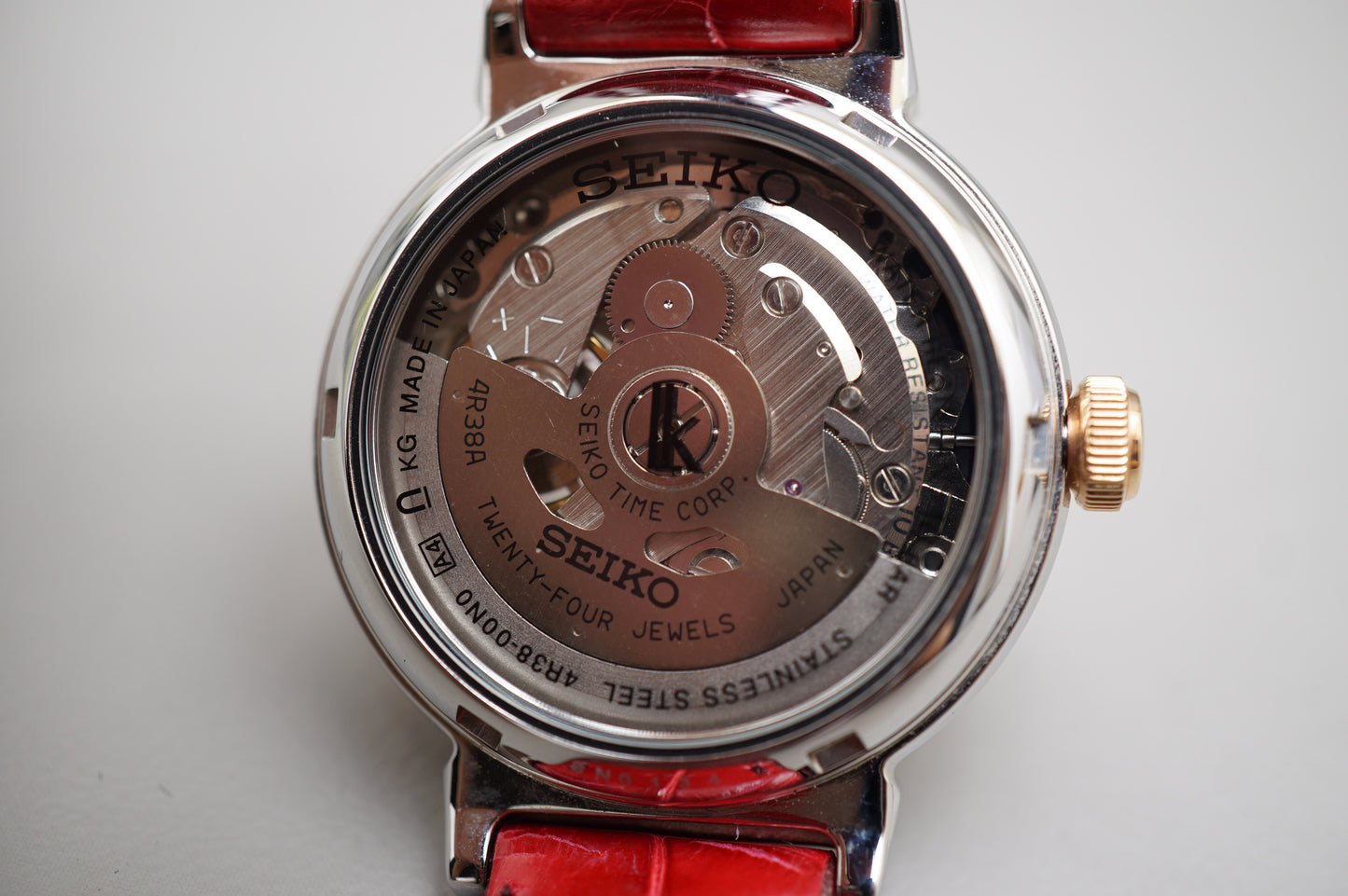 Seiko Lukia SSVM012 4R38 Rose Gold Two Tone Open Heart Ladies Automatic Watch