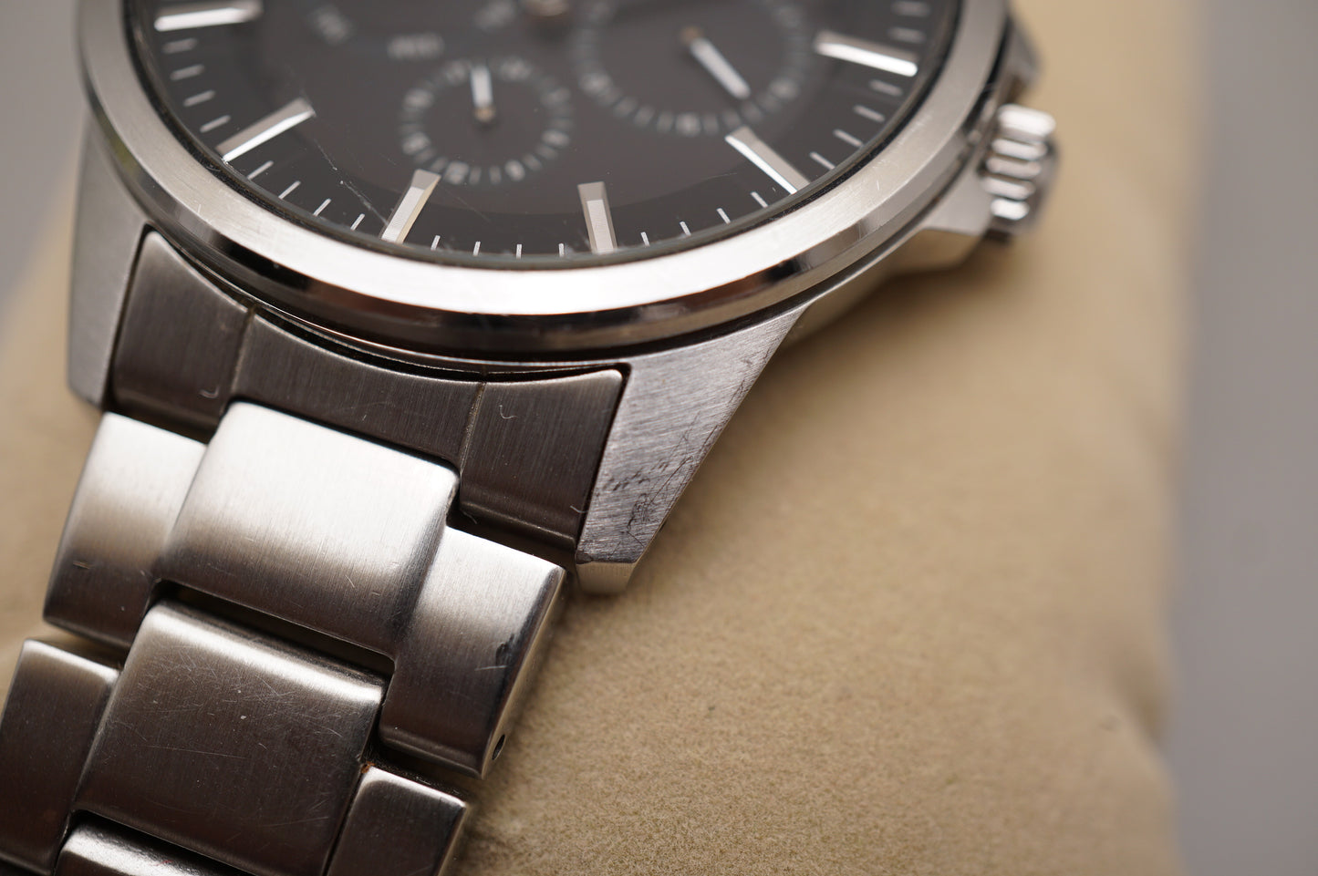 Seiko Spirit SBPV011 V14J Black Dial Day Date Solar Quartz Watch