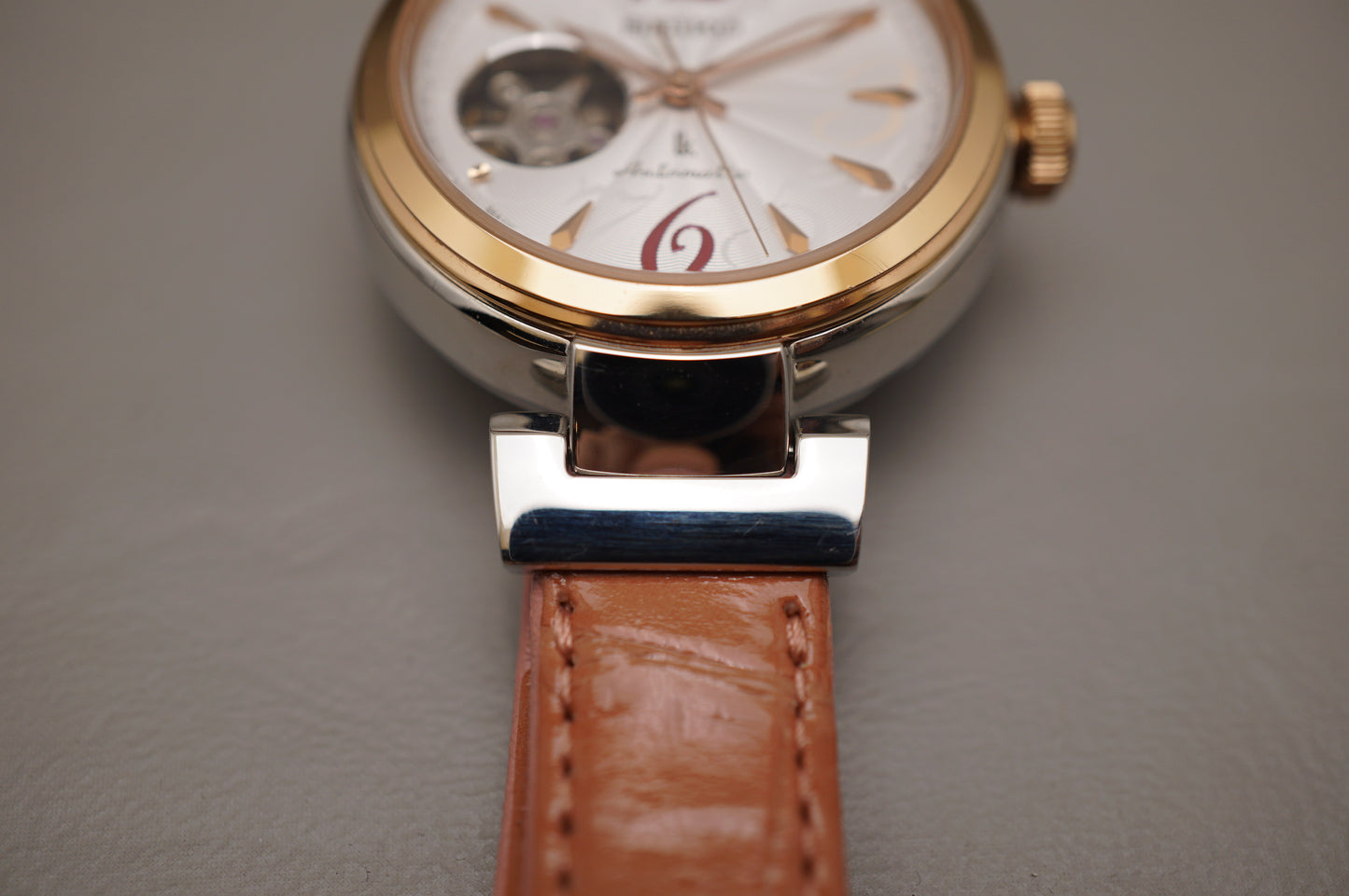 Seiko Lukia SSVM048 4R38 Rose Gold Two Tone Open Heart Ladies Automatic Watch
