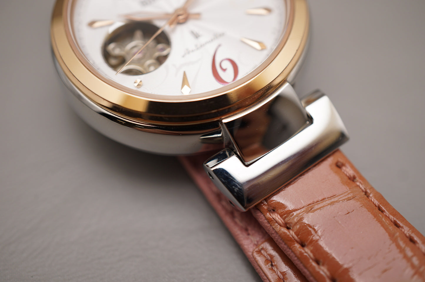 Seiko Lukia SSVM048 4R38 Rose Gold Two Tone Open Heart Ladies Automatic Watch