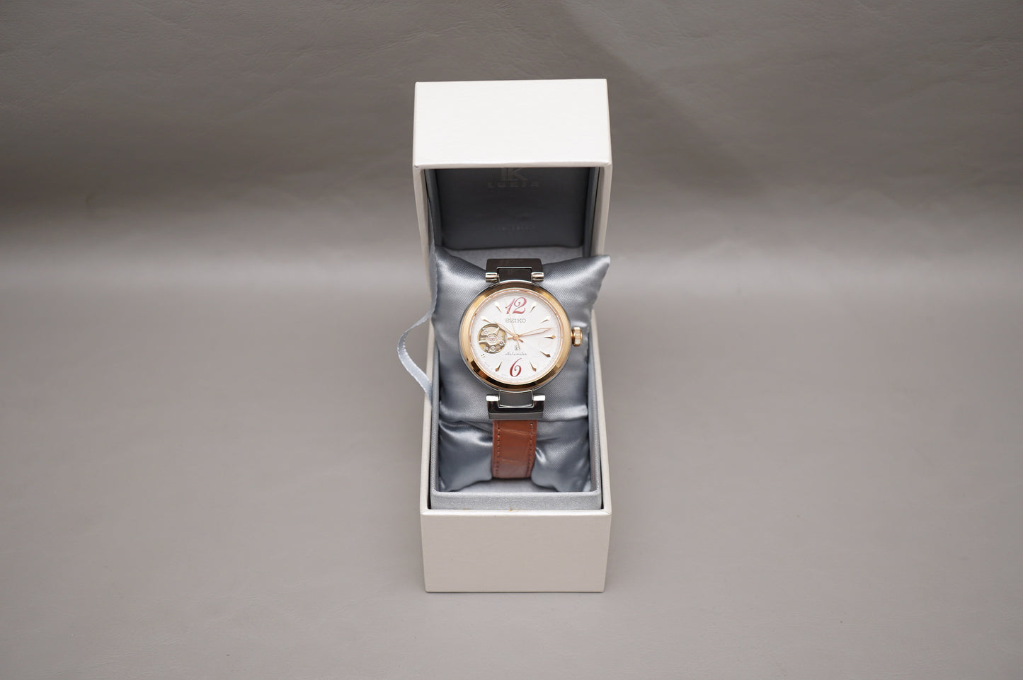 Seiko Lukia SSVM048 4R38 Rose Gold Two Tone Open Heart Ladies Automatic Watch