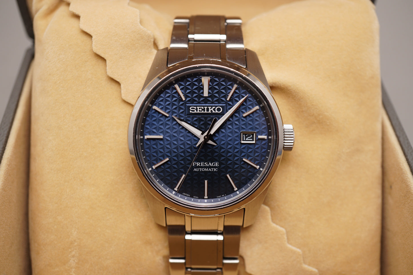 Seiko Presage SARX077 6R35 Sharp Edged Blue Dial Automatic Watch