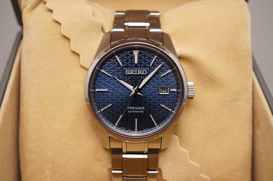 Seiko Presage SARX077 6R35 Sharp Edged Blue Dial Automatic Watch