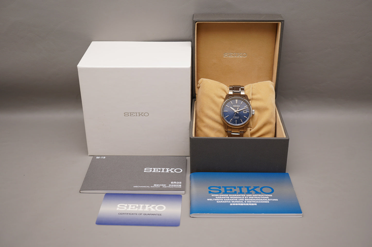 Seiko Presage SARX077 6R35 Sharp Edged Blue Dial Automatic Watch